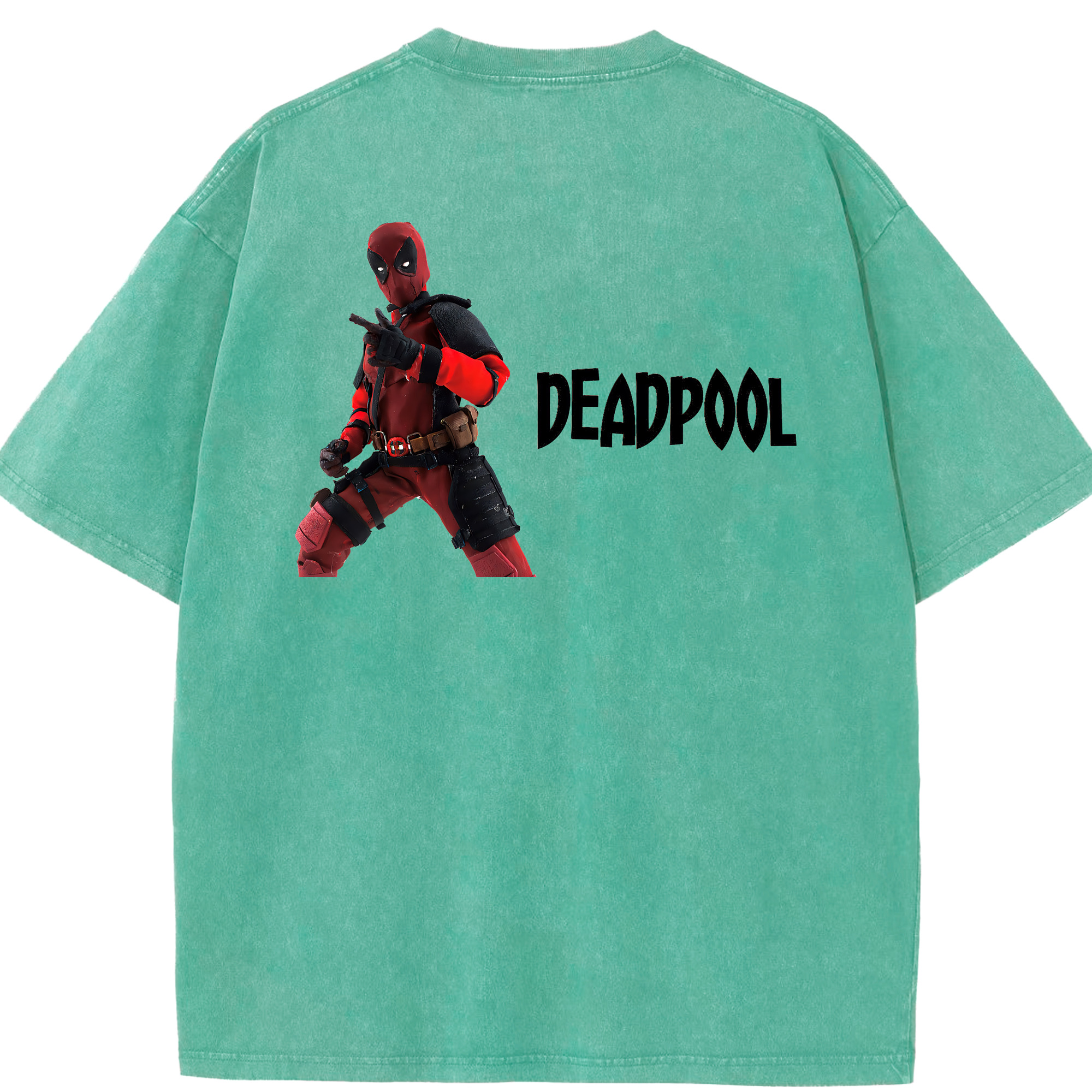（画像用） Deadpool デッドプール 綿100% ヴィンテージ風 半袖Tシャツ（背面プリント）